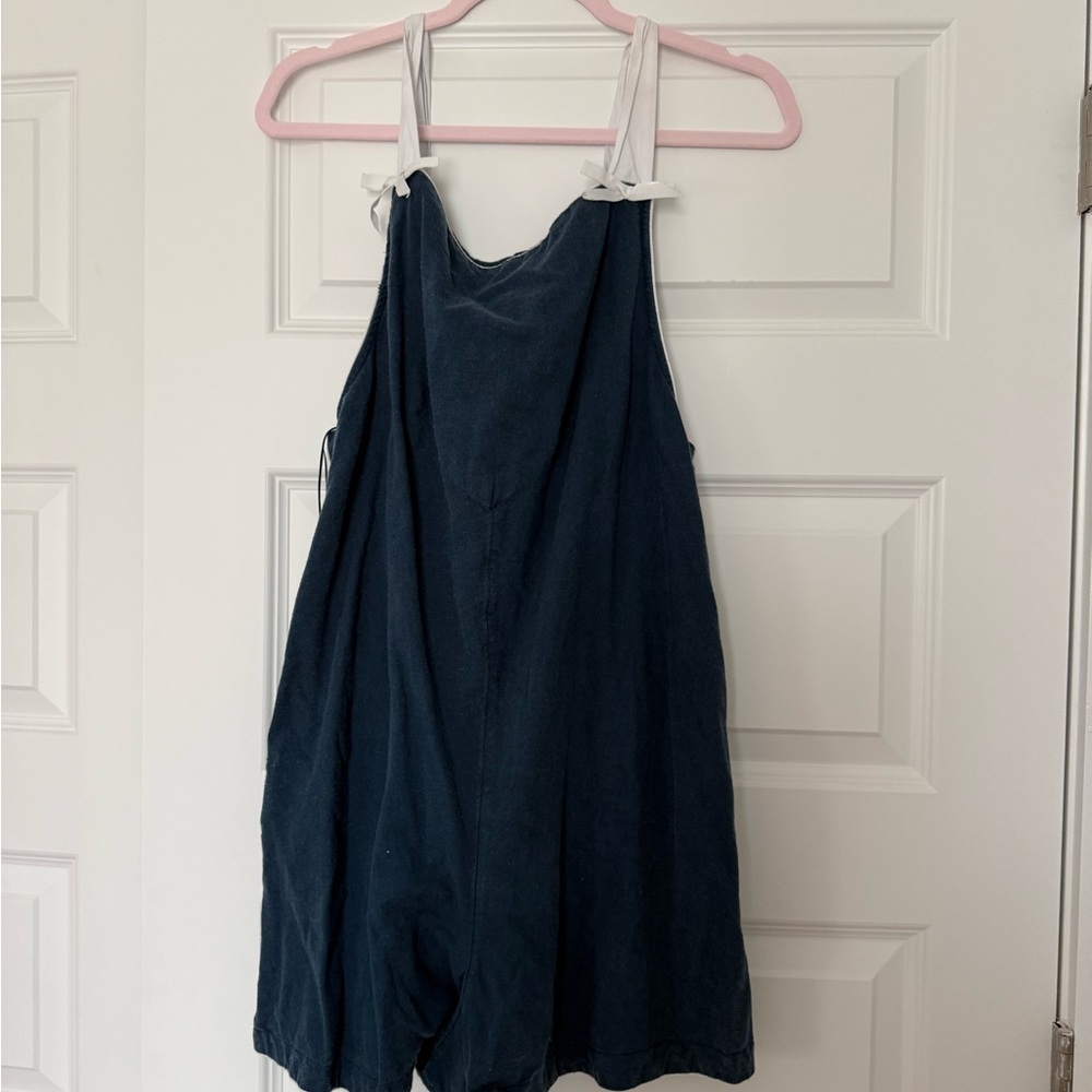Free People Dark Blue Jumpsuit with White Accents